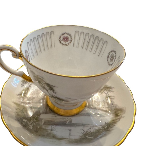 Vintage Royal Tuscan Tea Cup & Saucer Fine English Bone China Rare Olympus - Picture 3 of 7